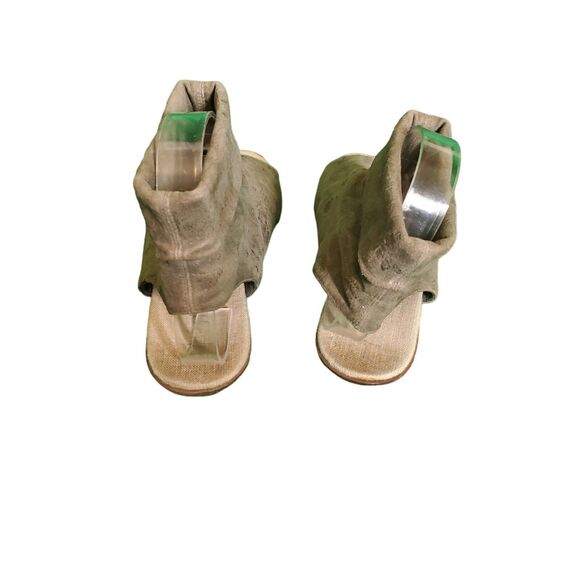 Henry Beguelin Embossed Leather Open Toe Ankle Booties Sandal Gray Sz 37.5/7-7.5 - Picture 4 of 9